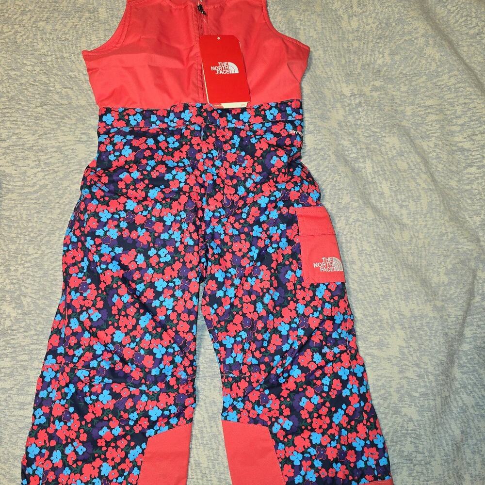 The North Face Toddler Insulated Bib-Paradise Pink Wildflowers-Size 3T-NWT-C41